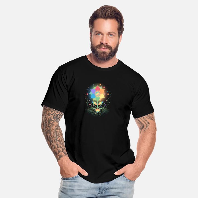 Flower with root and rainbow symbol for Pride