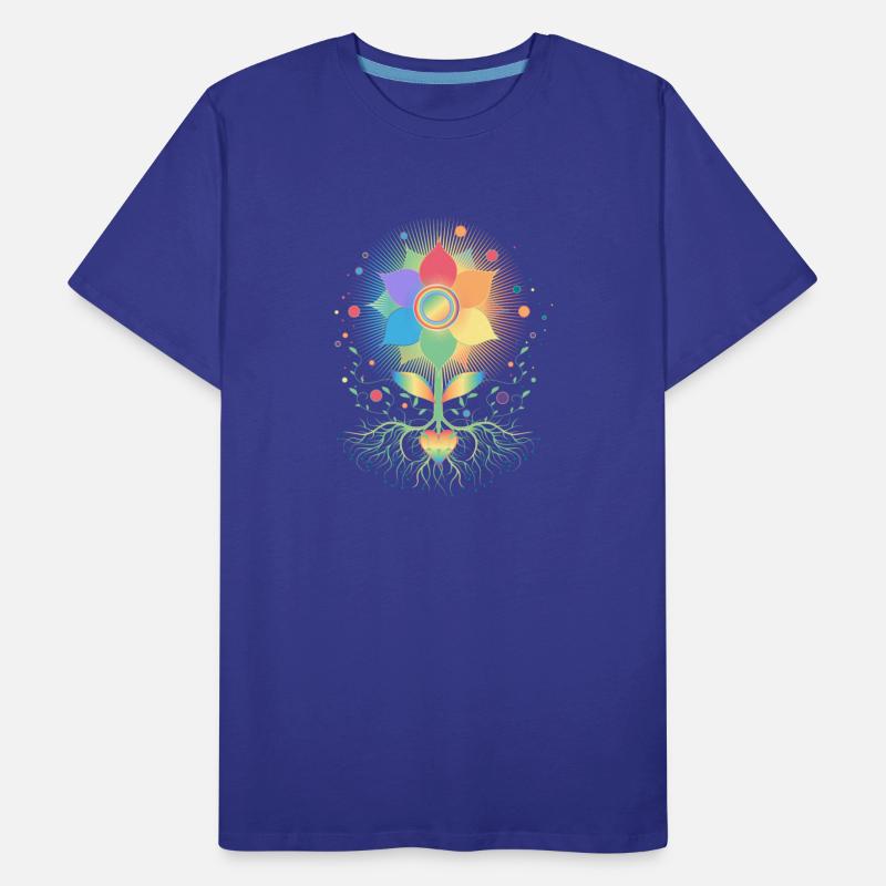 Flower with root and rainbow symbol for Pride