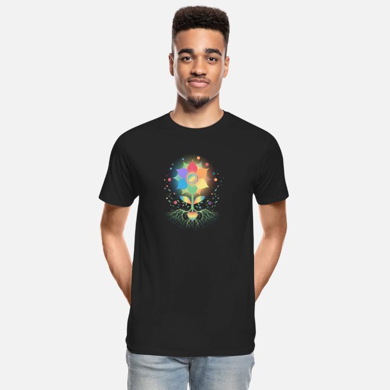 Flower with root and rainbow symbol for Pride
