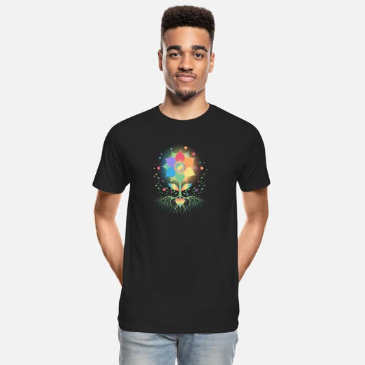 Flower with root and rainbow symbol for Pride