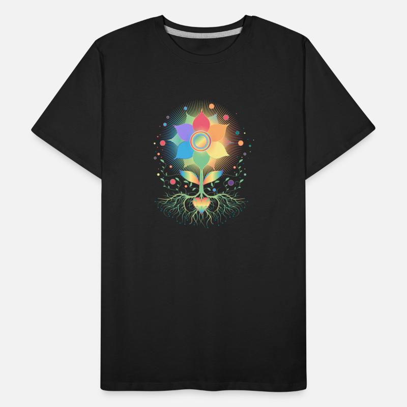 Flower with root and rainbow symbol for Pride