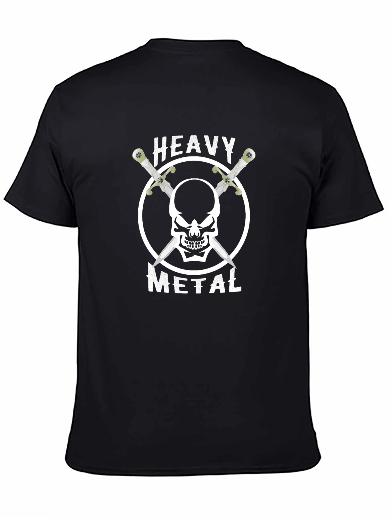 Heavy Metal Skull & Swords Graphic T-Shirt