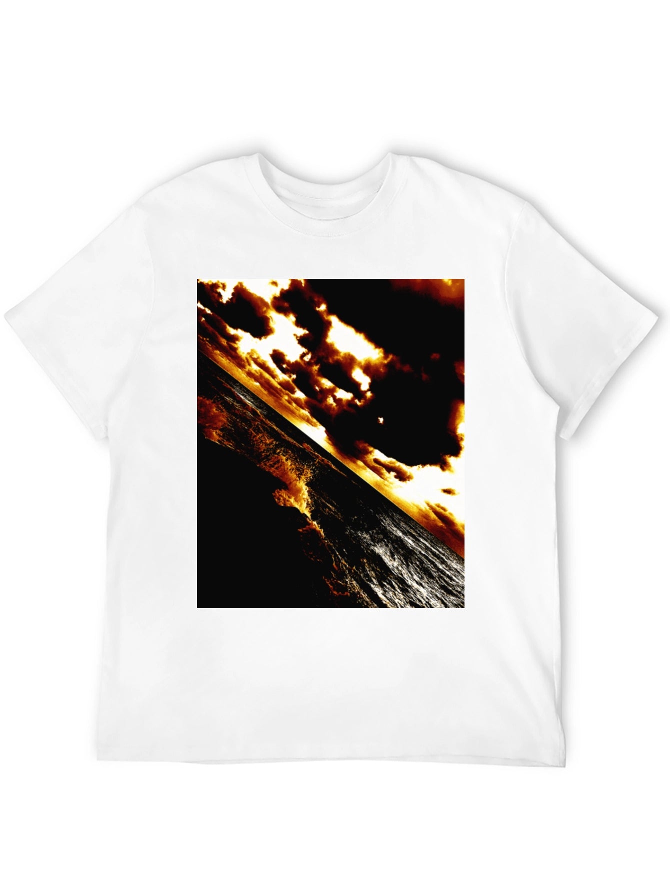 Dramatic Ocean T-Shirt - Abstract Sunset Waves
