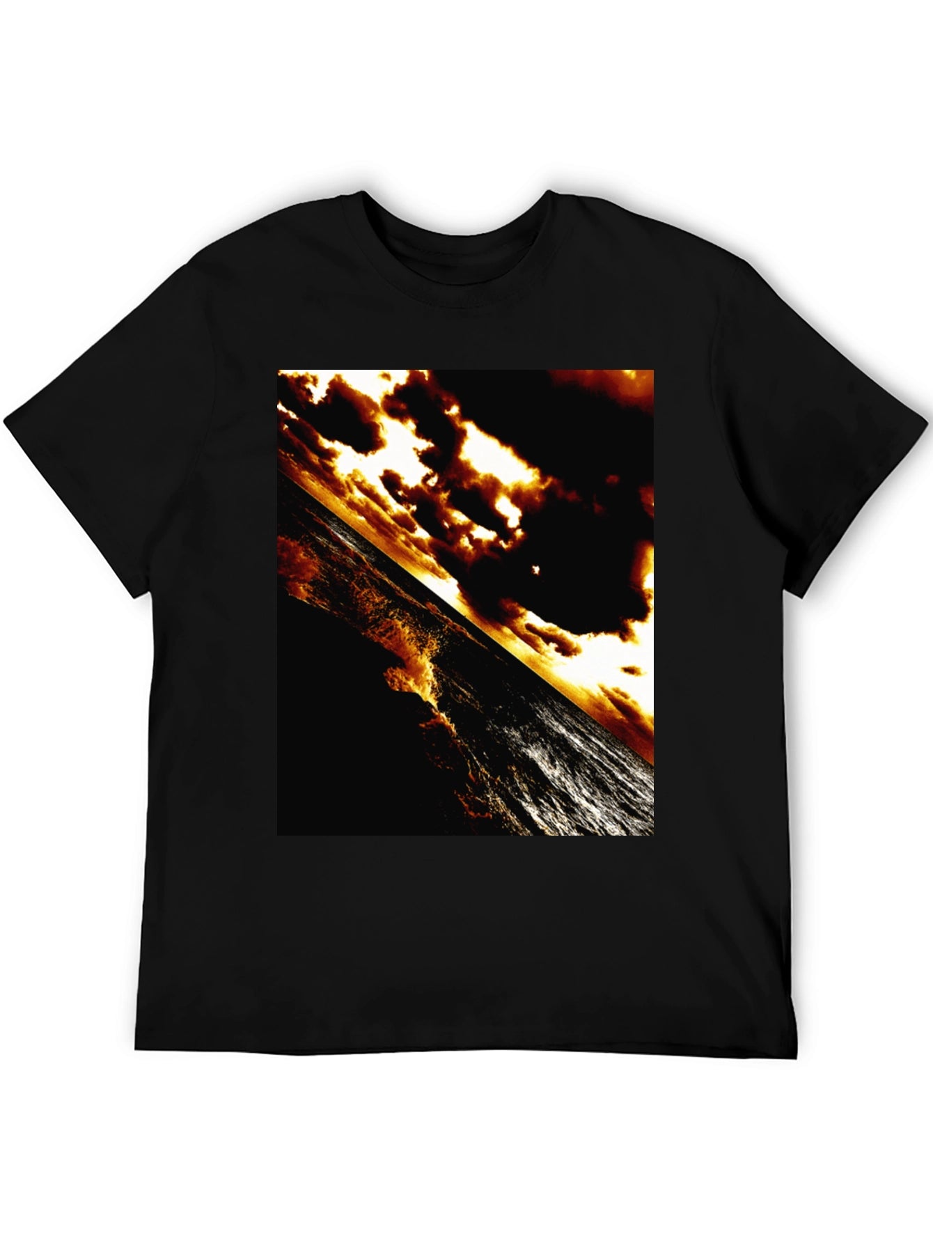 Dramatic Ocean T-Shirt - Abstract Sunset Waves
