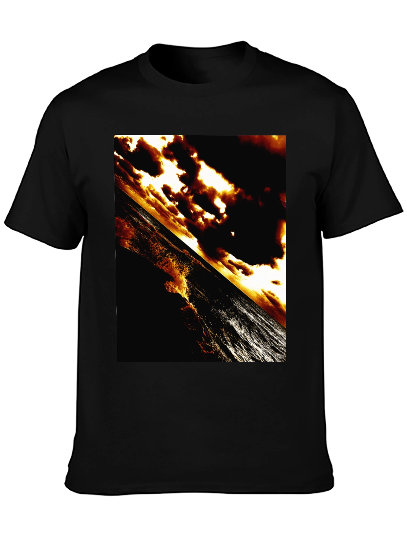 Dramatic Ocean T-Shirt - Abstract Sunset Waves