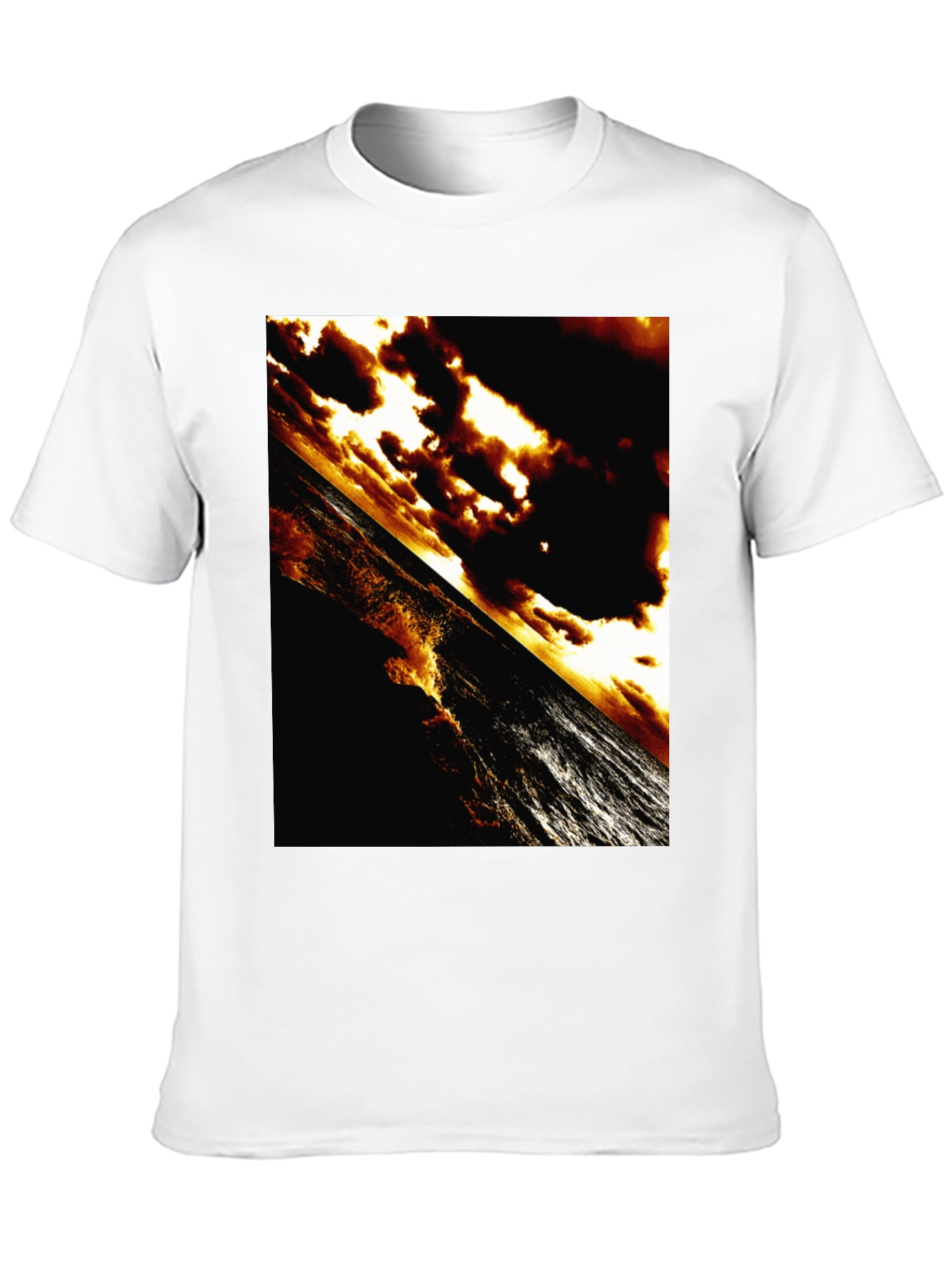 Dramatic Ocean T-Shirt - Abstract Sunset Waves