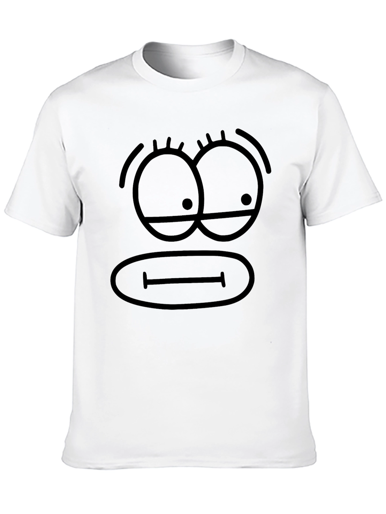 Funny Cartoon Face Black T-Shirt