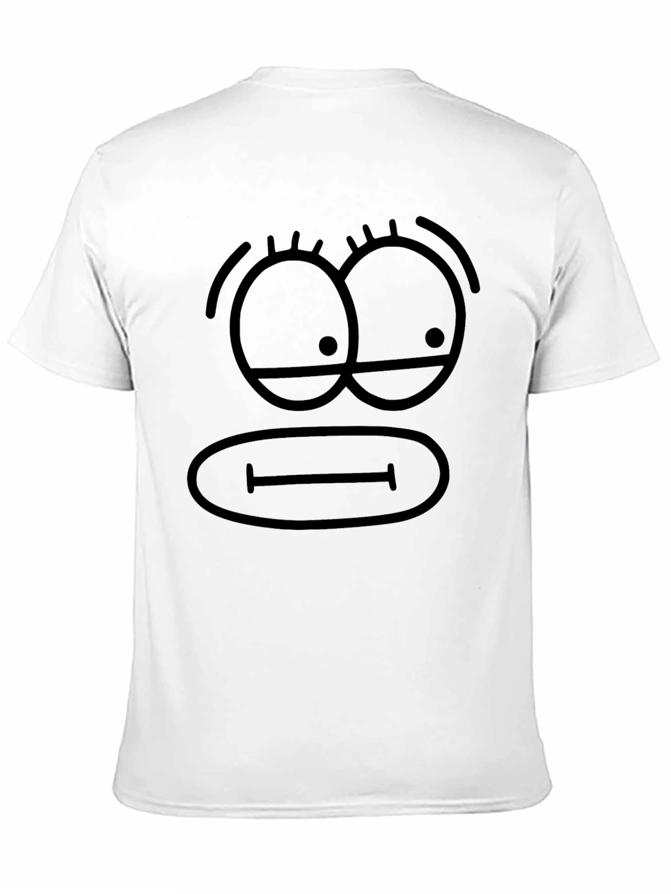 Funny Cartoon Face Black T-Shirt