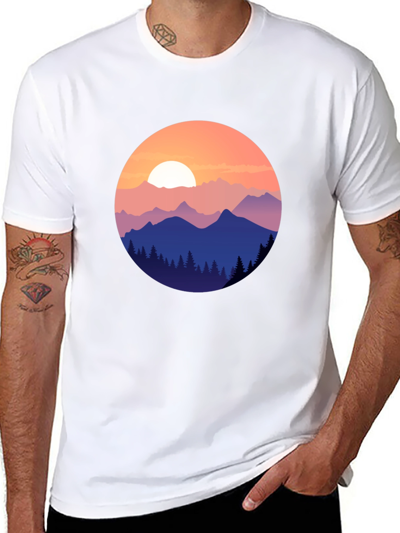 Mountain Sunset Graphic Tee - Nature Inspired Design