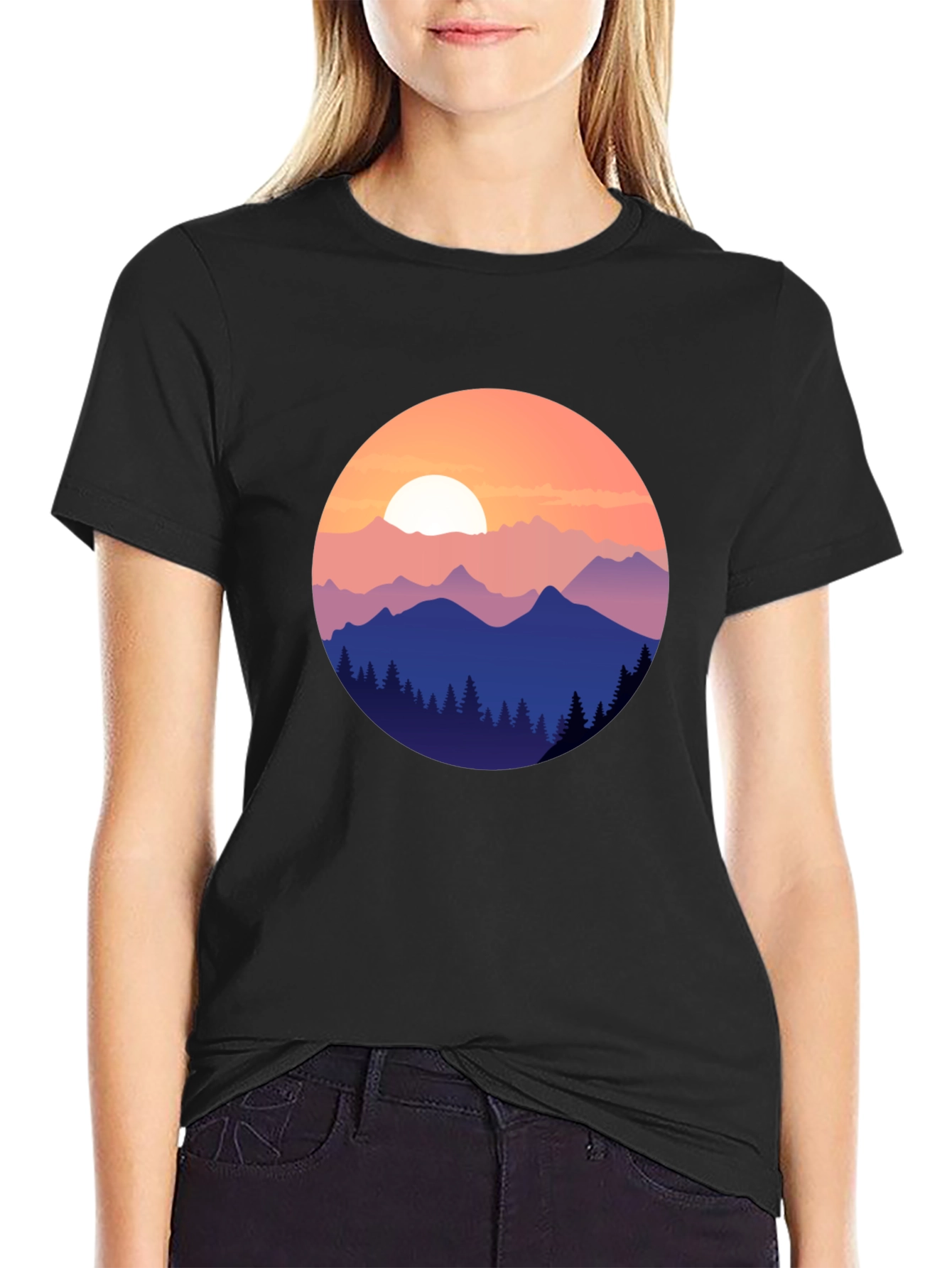 Mountain Sunset Graphic Tee - Nature Inspired Design