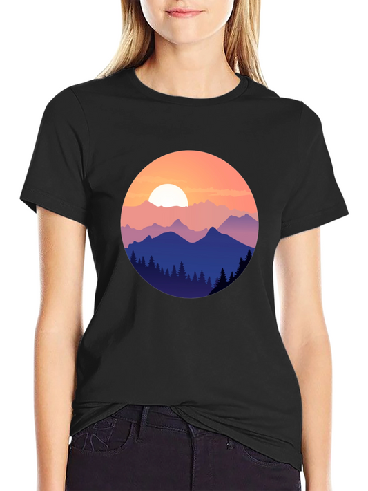 Mountain Sunset Graphic Tee - Nature Inspired Design