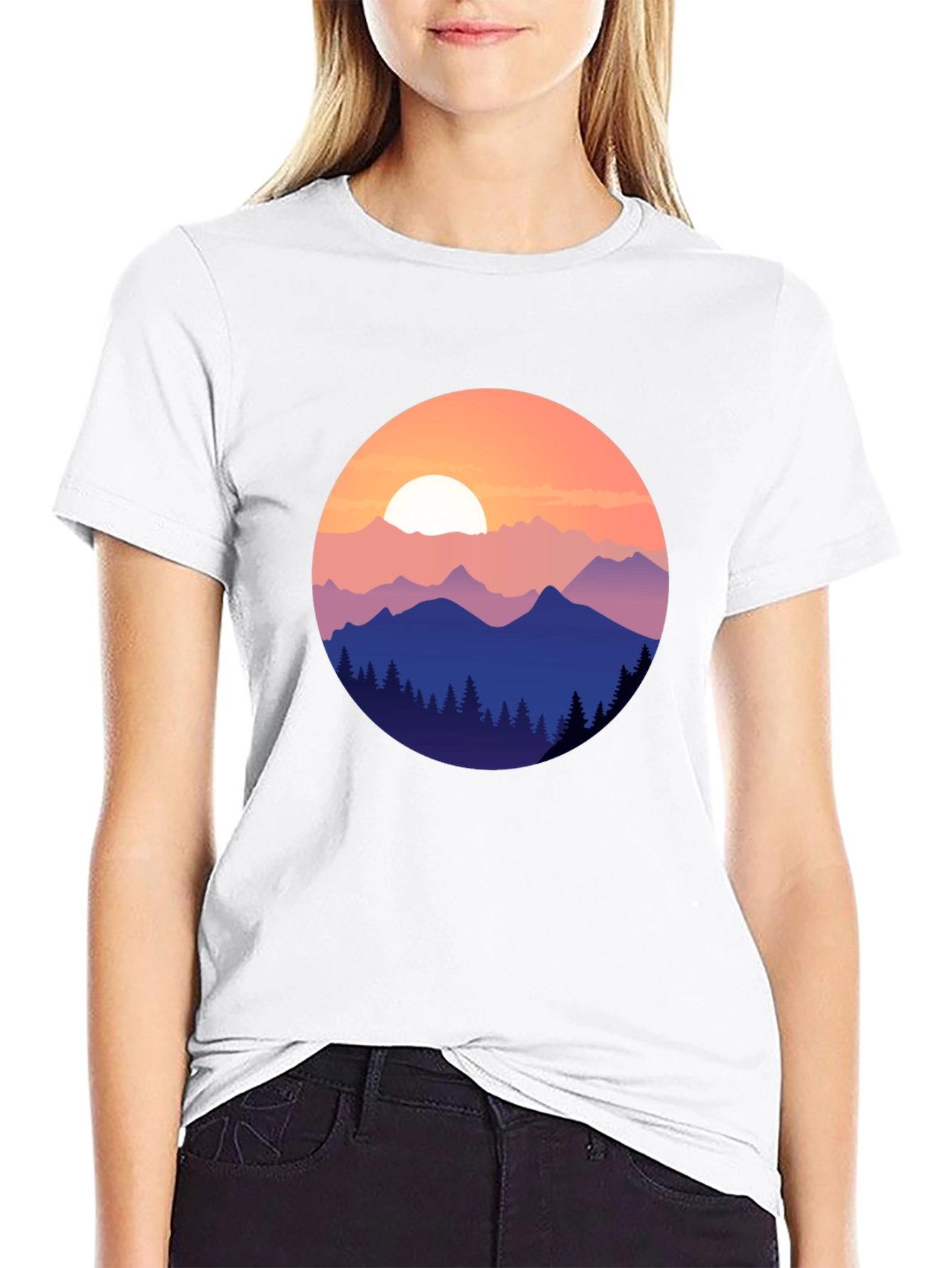 Mountain Sunset Graphic Tee - Nature Inspired Design