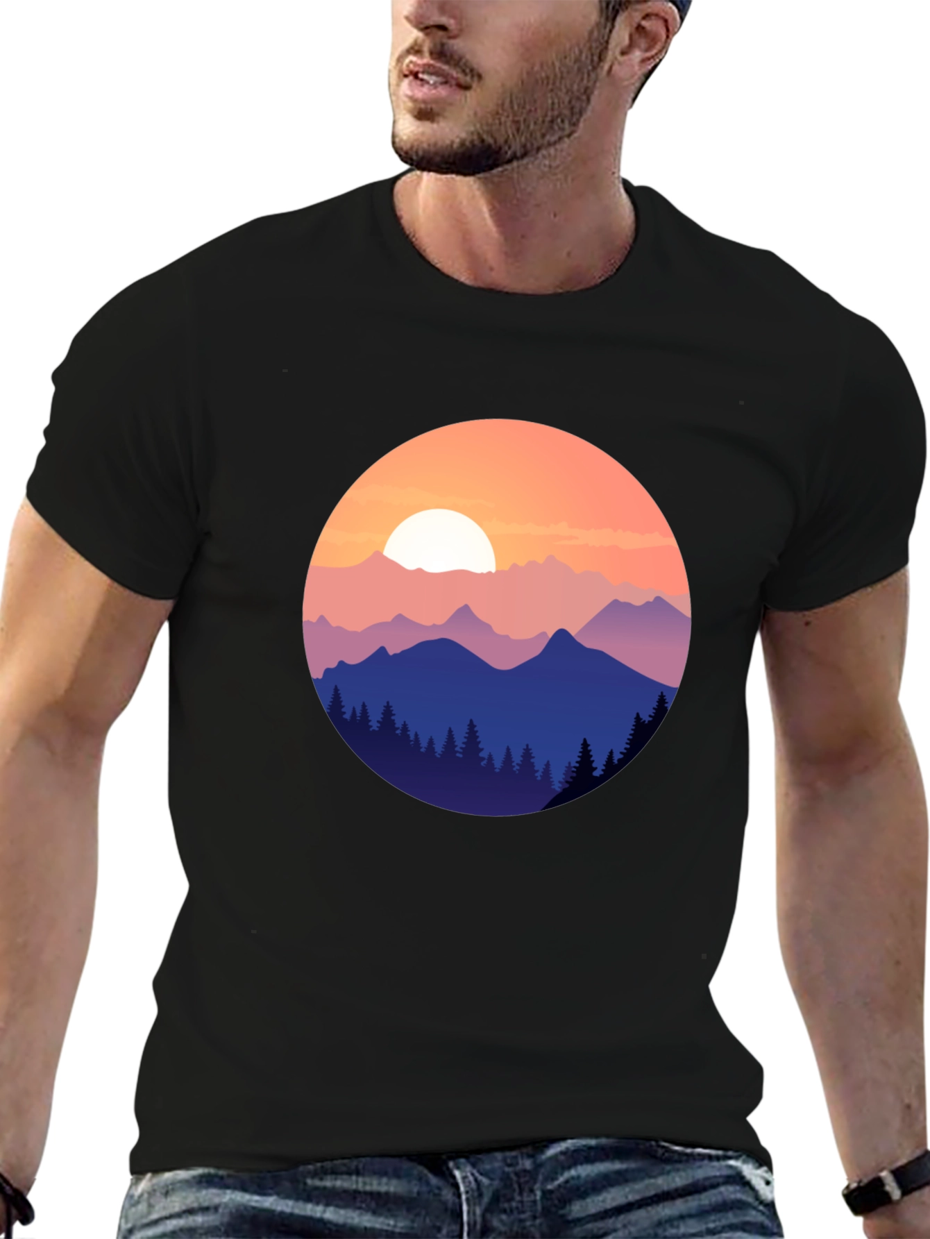 Mountain Sunset Graphic Tee - Nature Inspired Design