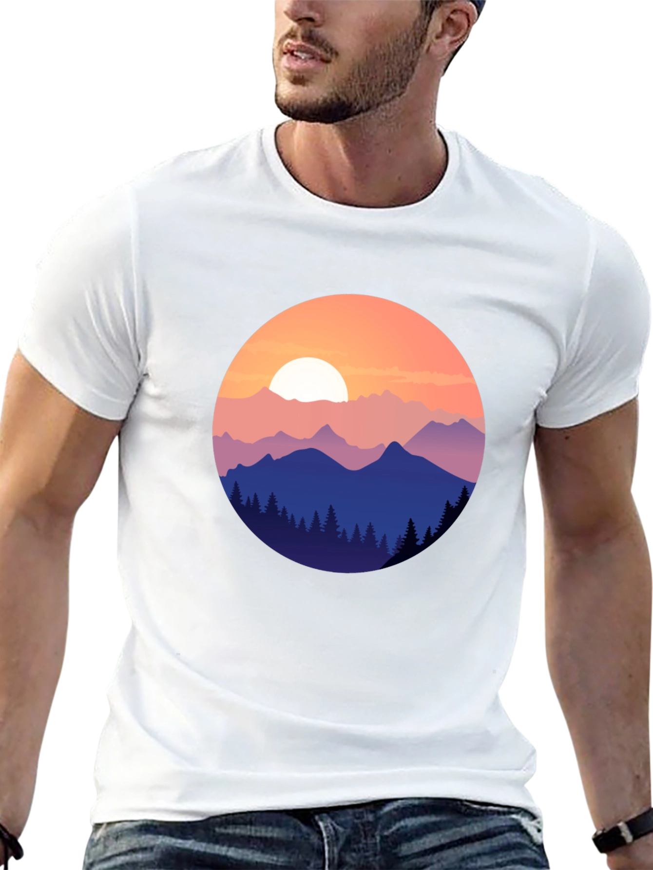 Mountain Sunset Graphic Tee - Nature Inspired Design