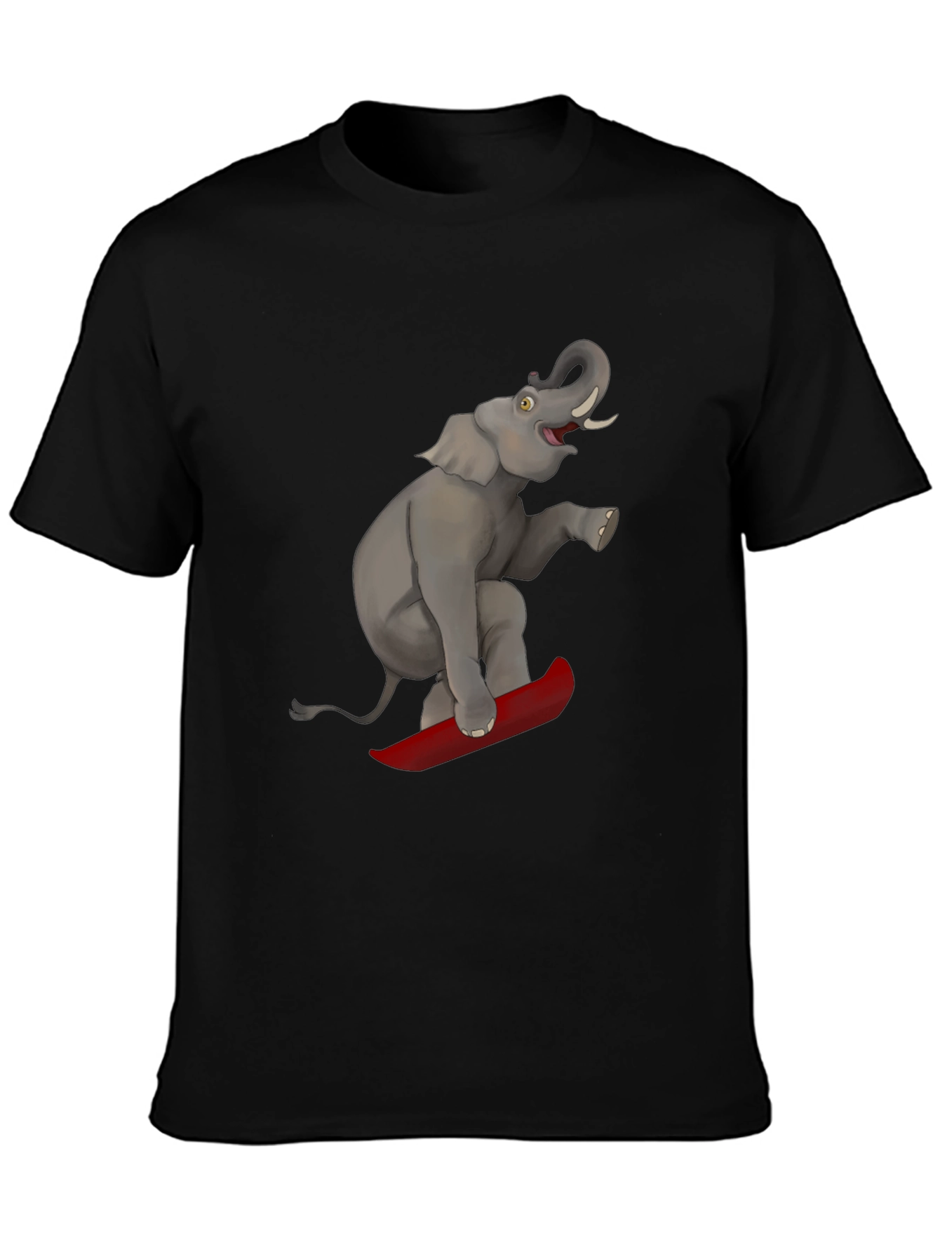 Elephant on Surfboard Graphic Tee - Fun & Unique!