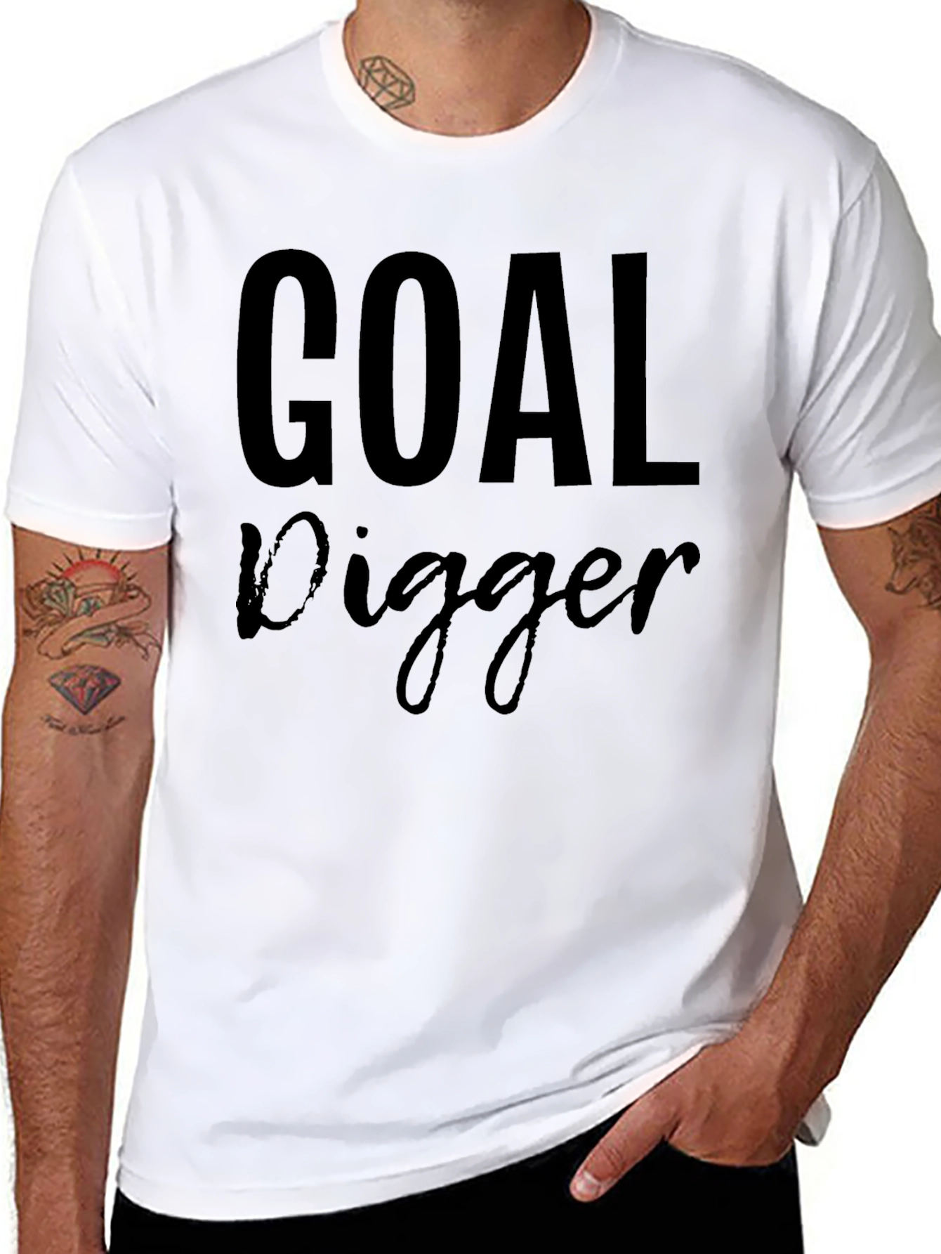 Goal Digger Graphic T-Shirt - Black Cotton Tee