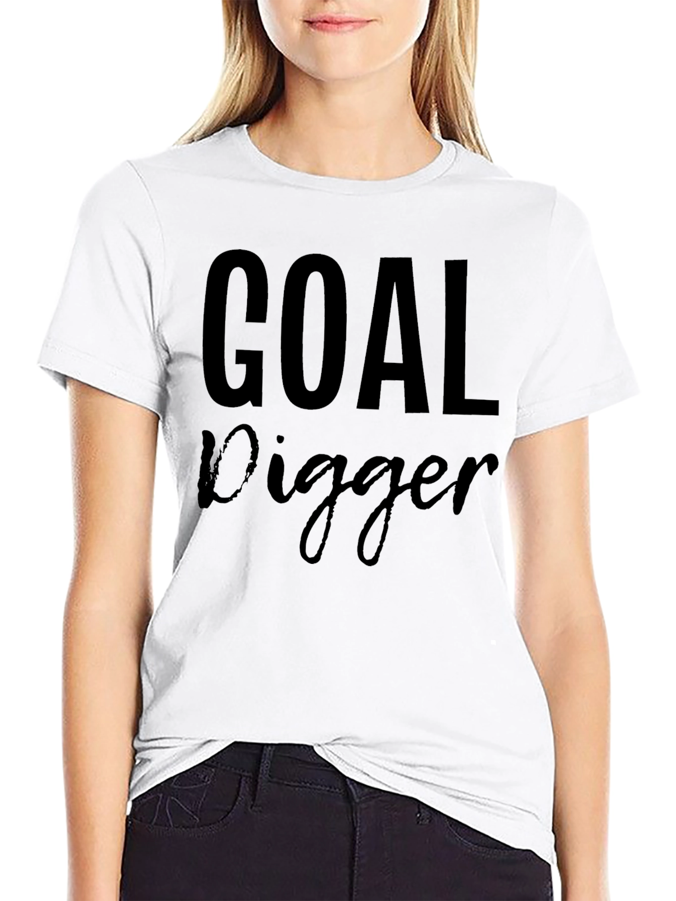 Goal Digger Graphic T-Shirt - Black Cotton Tee