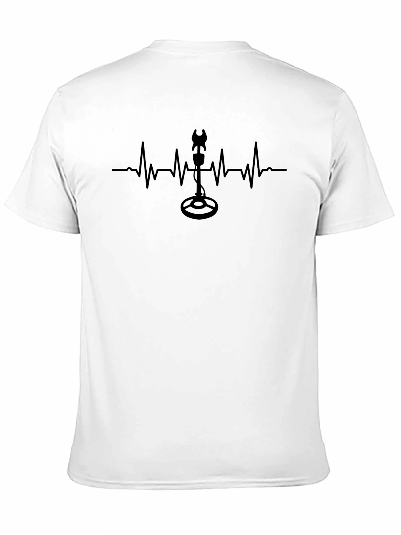 Metal Detecting Heartbeat T-Shirt - Black