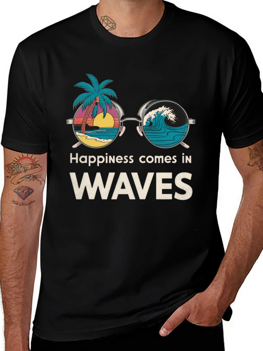 Happiness Comes in Waves Tee - Beach Vibe Shirt
