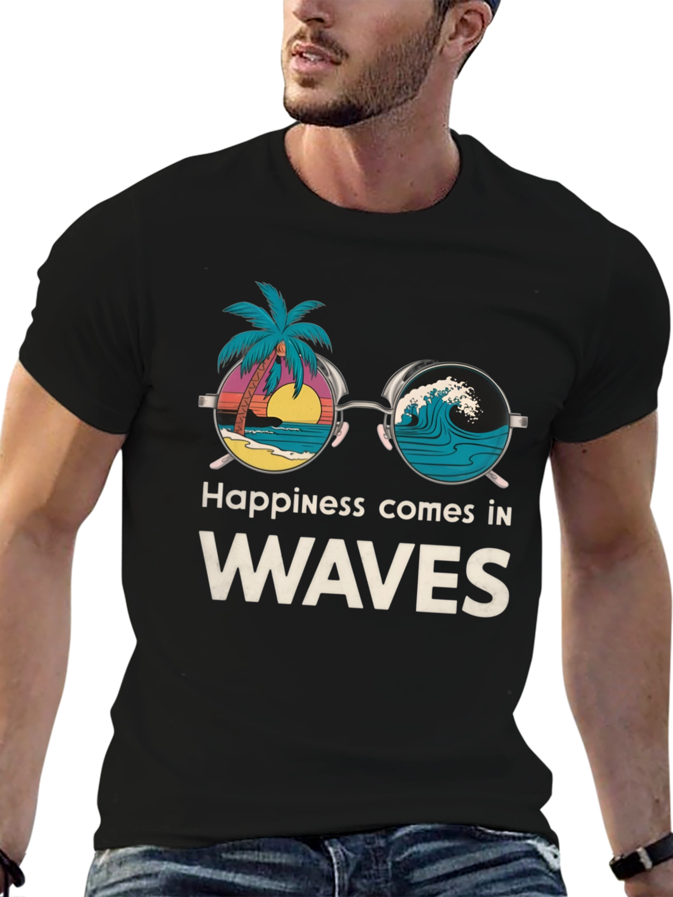 Happiness Comes in Waves Tee - Beach Vibe Shirt