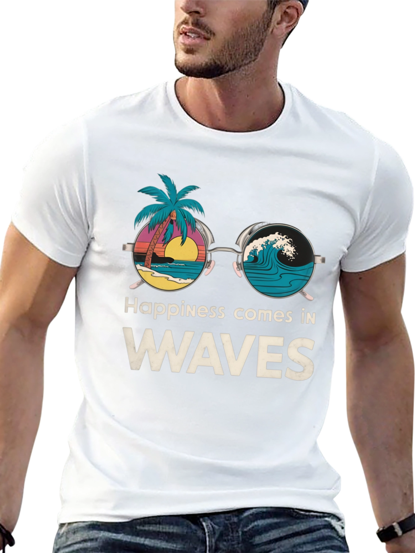 Happiness Comes in Waves Tee - Beach Vibe Shirt