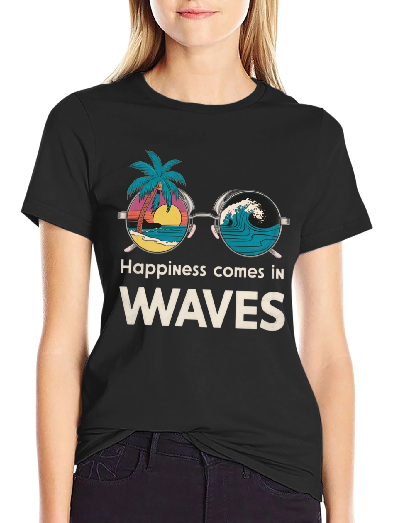 Happiness Comes in Waves Tee - Beach Vibe Shirt