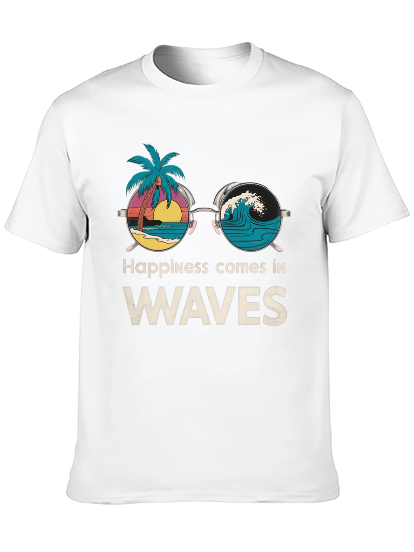 Happiness Comes in Waves Tee - Beach Vibe Shirt