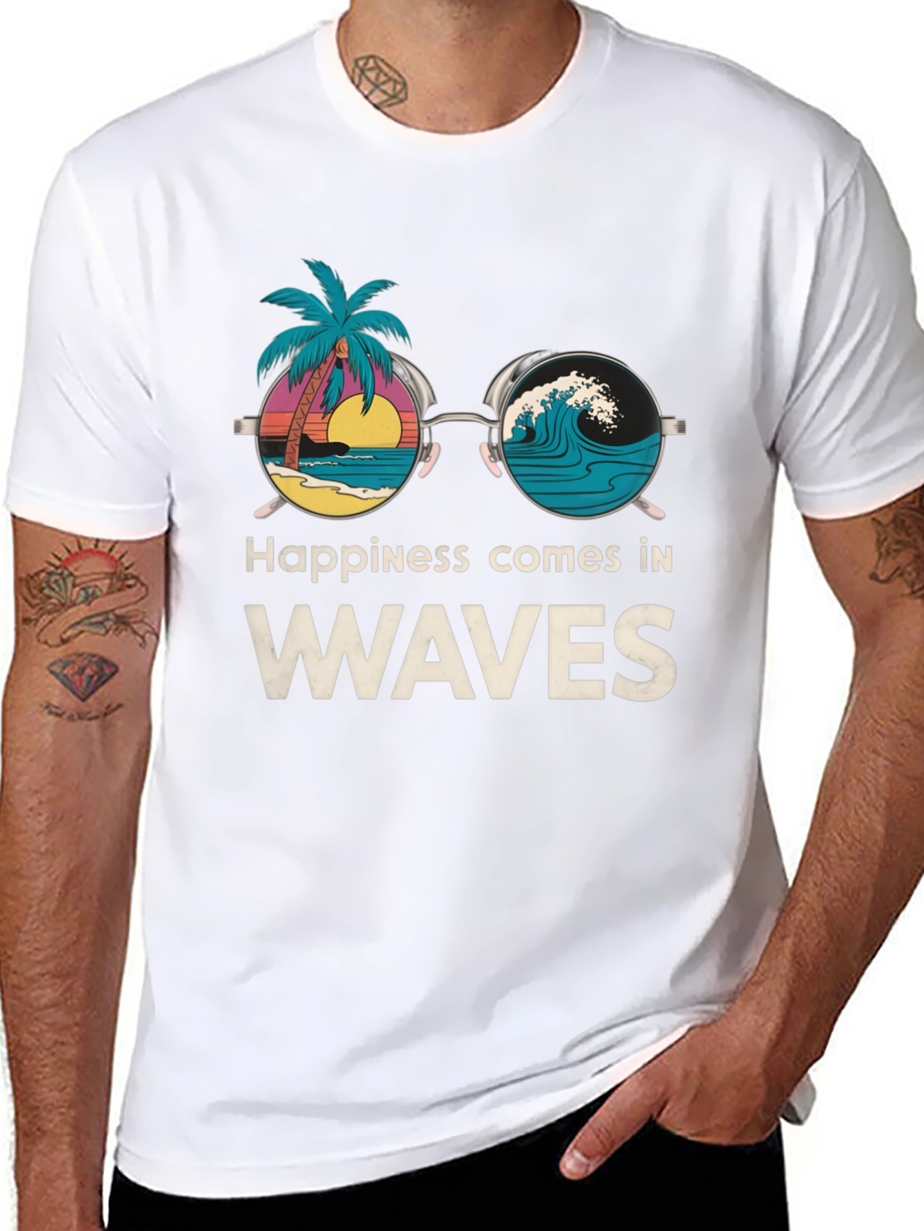 Happiness Comes in Waves Tee - Beach Vibe Shirt