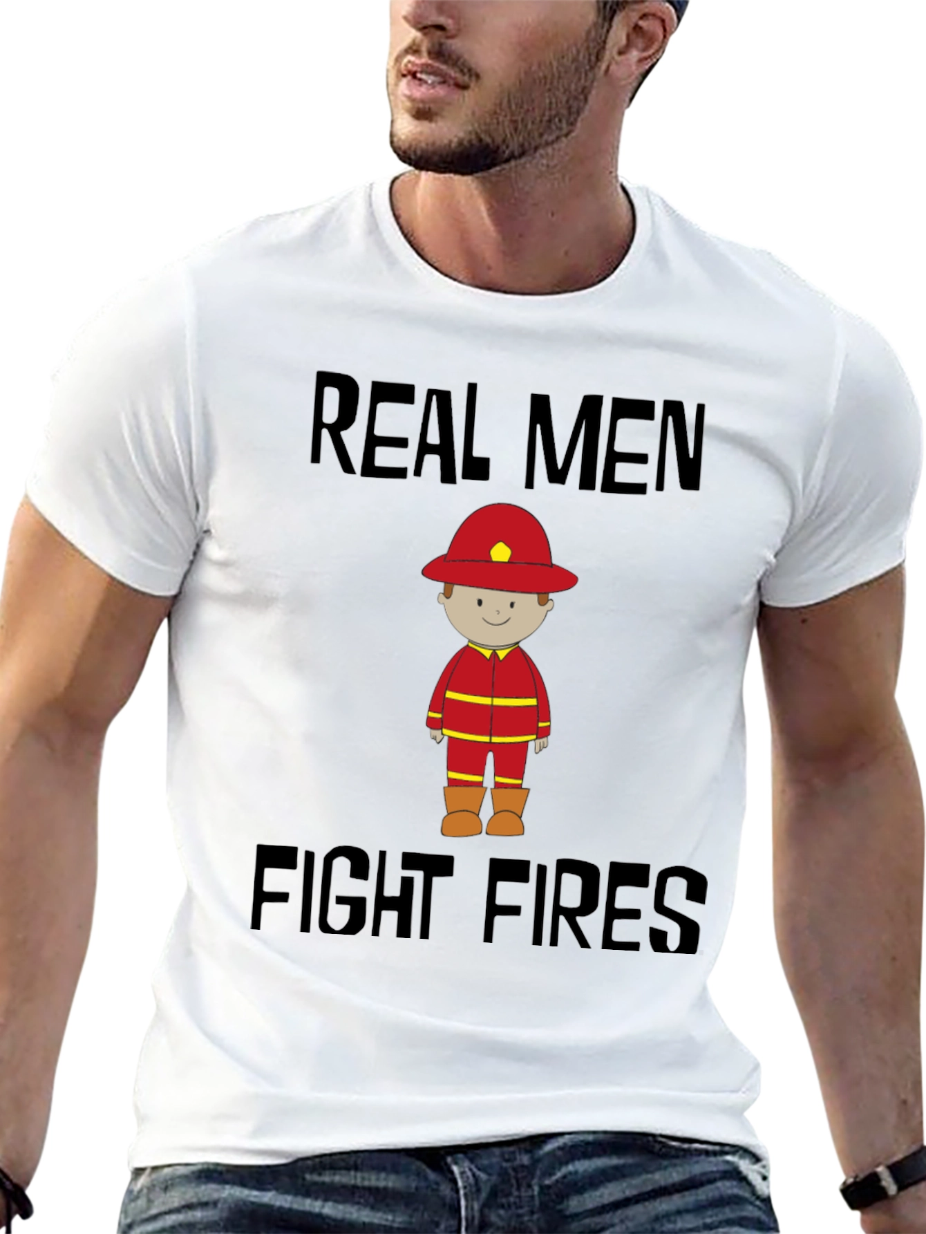 Real Men Fight Fires Graphic Tee