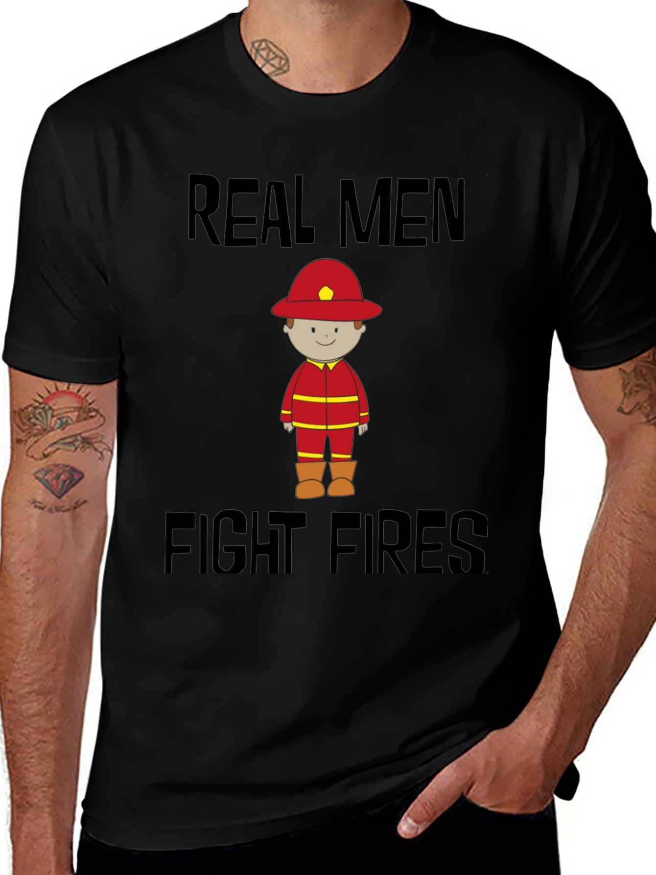 Real Men Fight Fires Graphic Tee