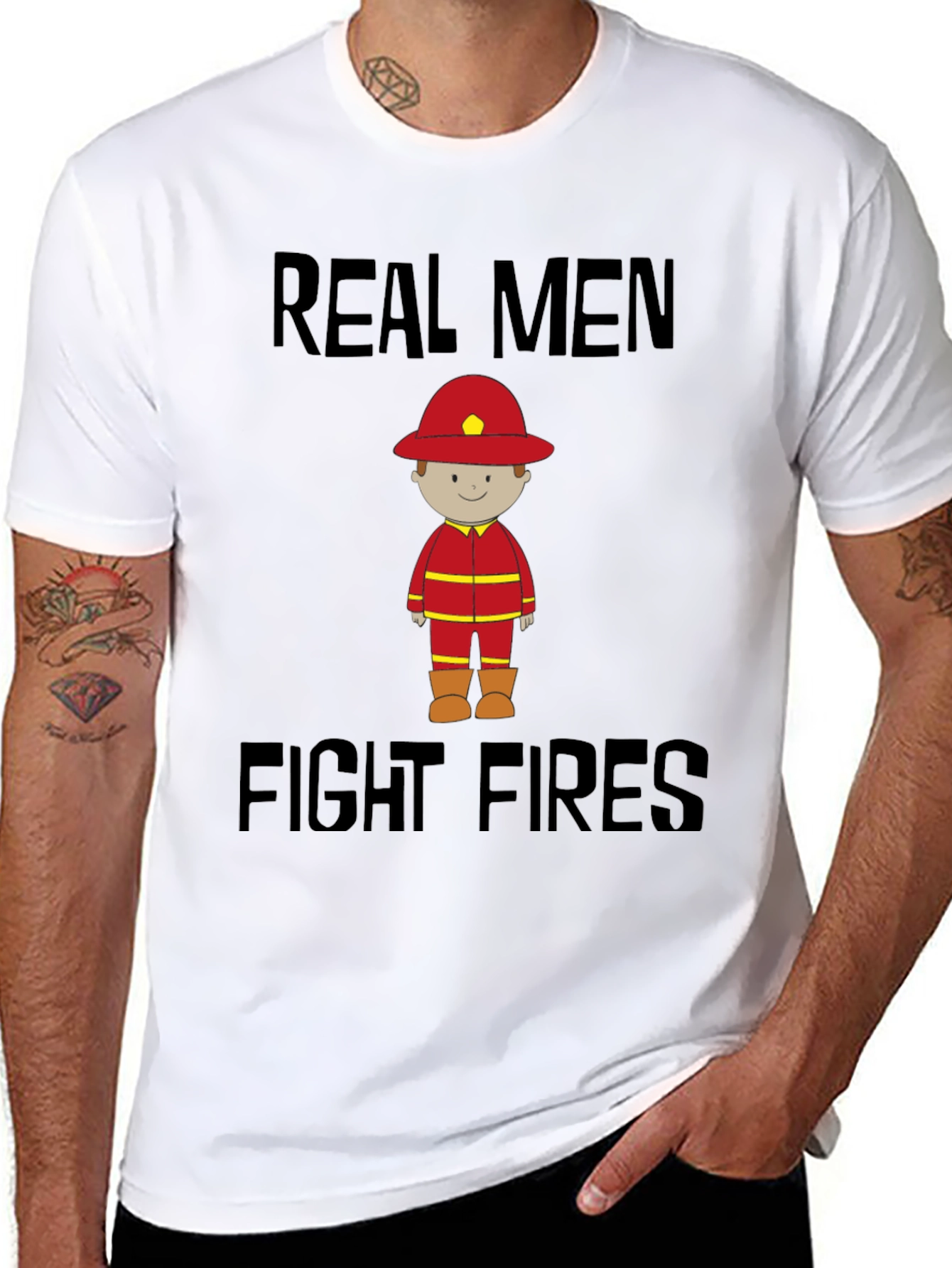 Real Men Fight Fires Graphic Tee