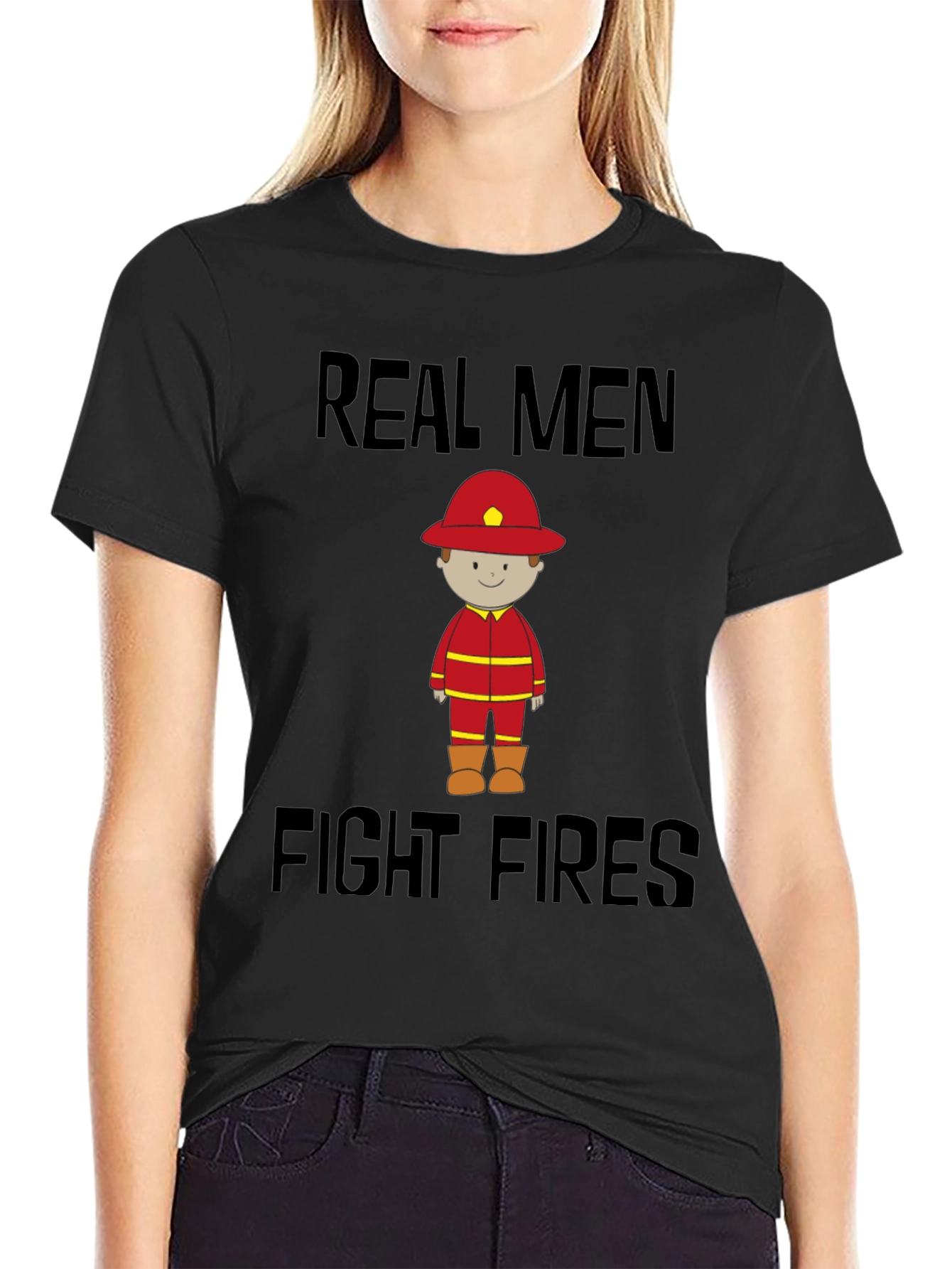 Real Men Fight Fires Graphic Tee