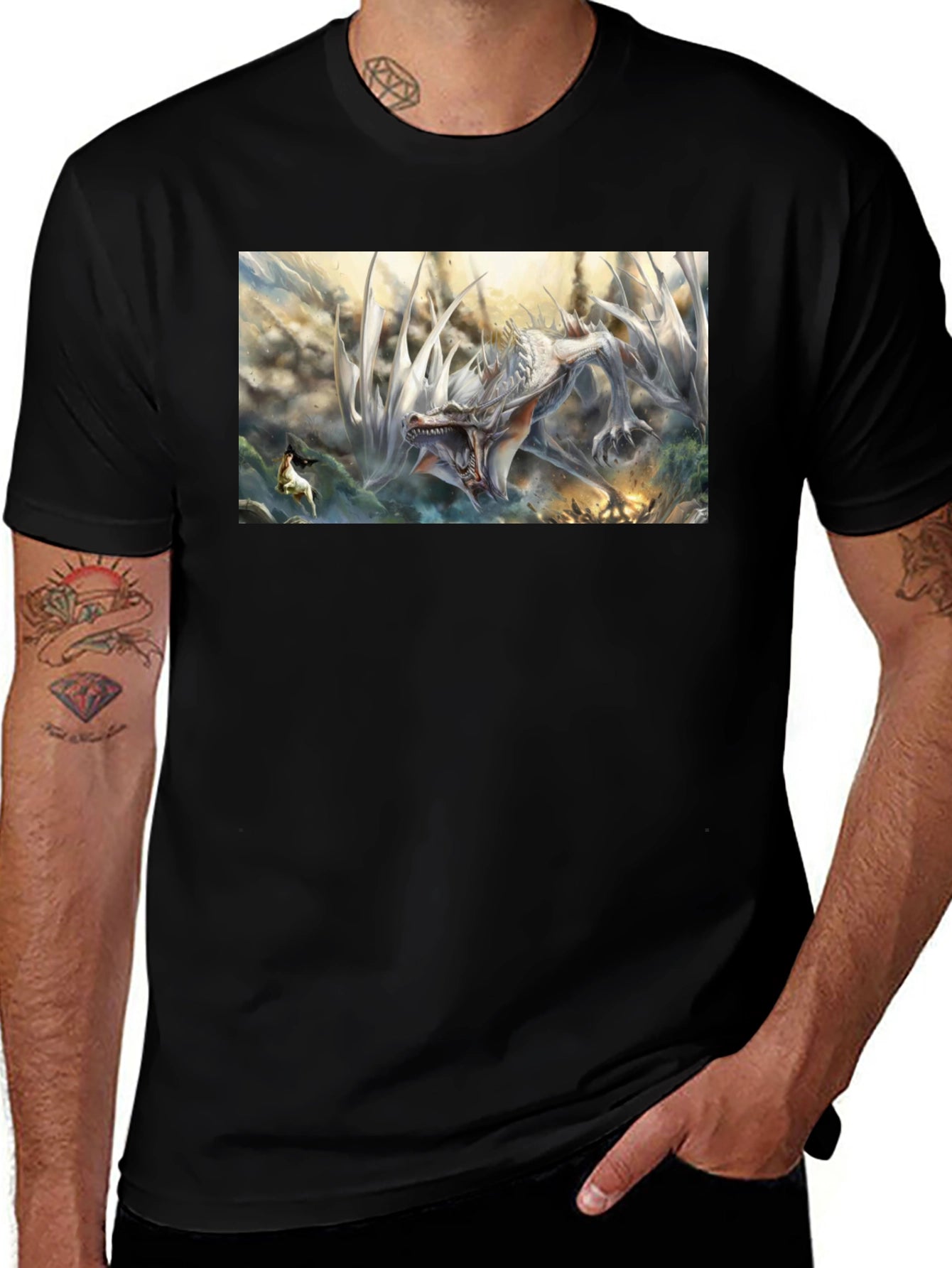 Dragon Battle Graphic T-Shirt