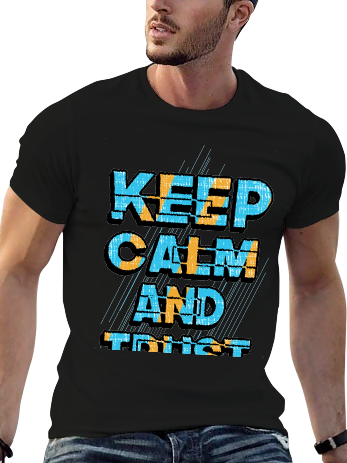 Keep Calm and Trust Black Graphic Tee