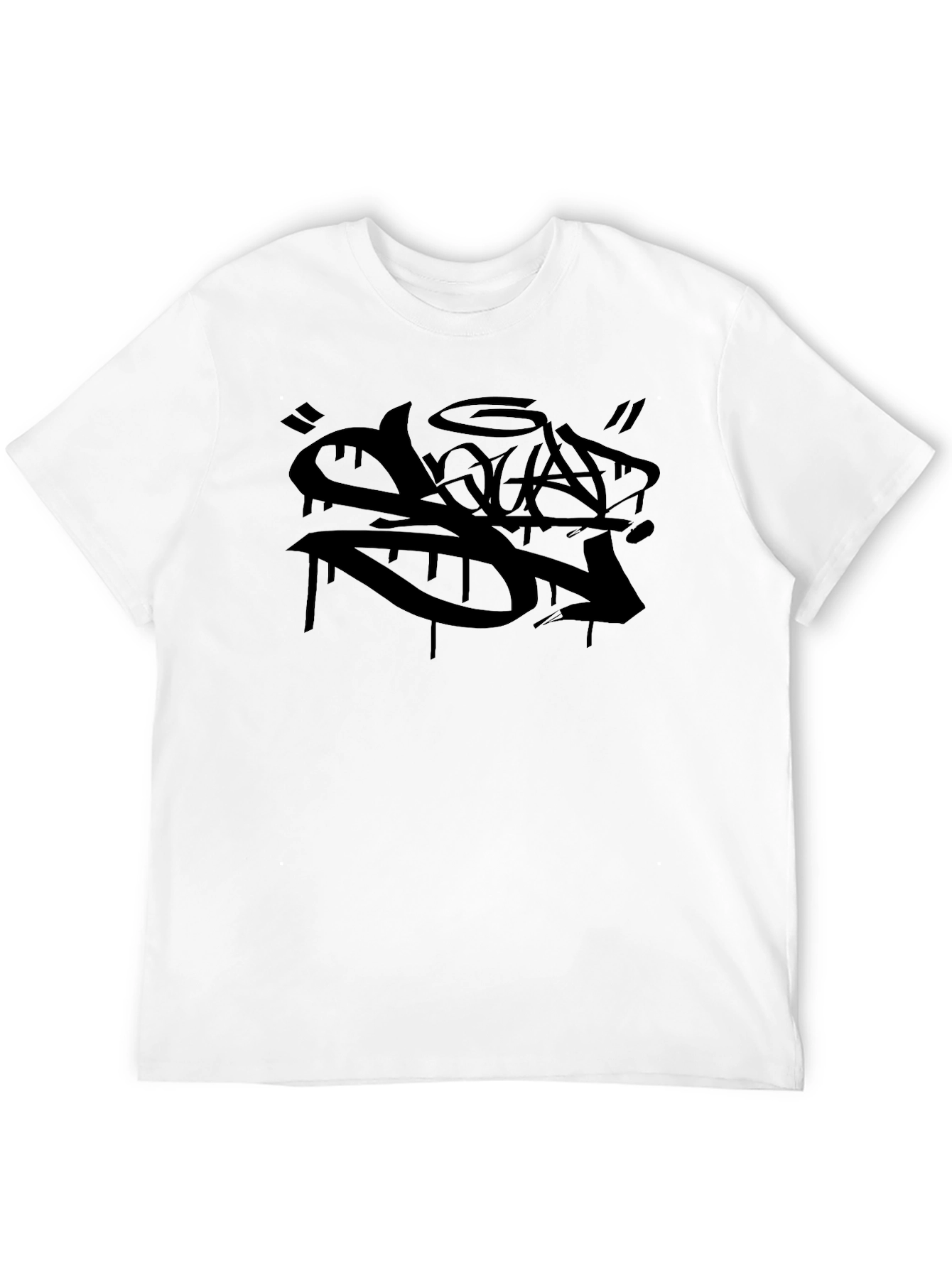 Black T-Shirt with Graffiti Graphic