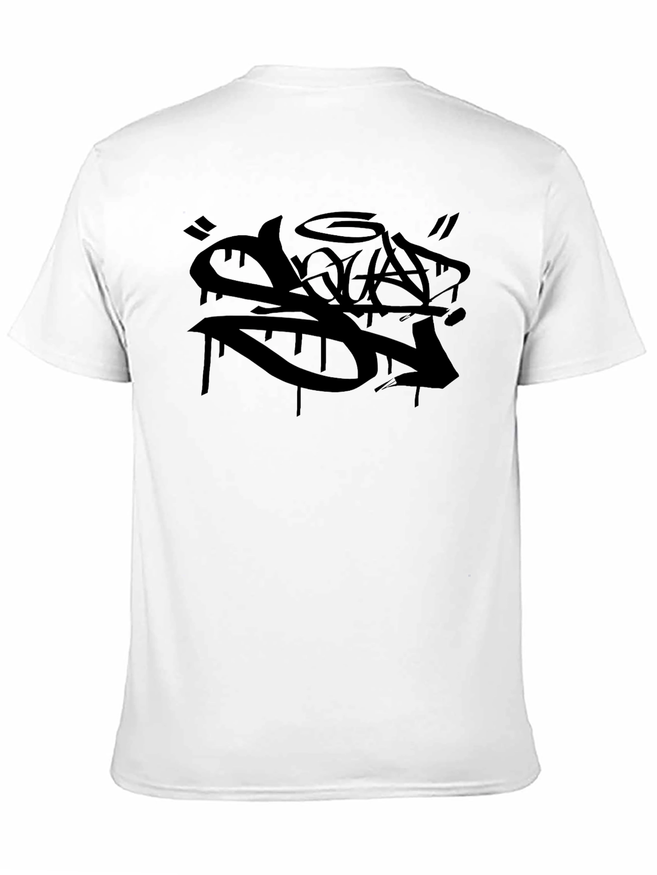 Black T-Shirt with Graffiti Graphic