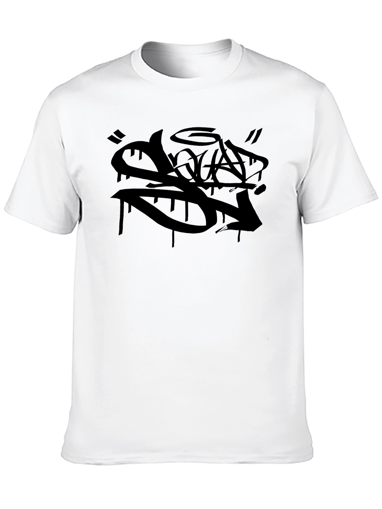 Black T-Shirt with Graffiti Graphic