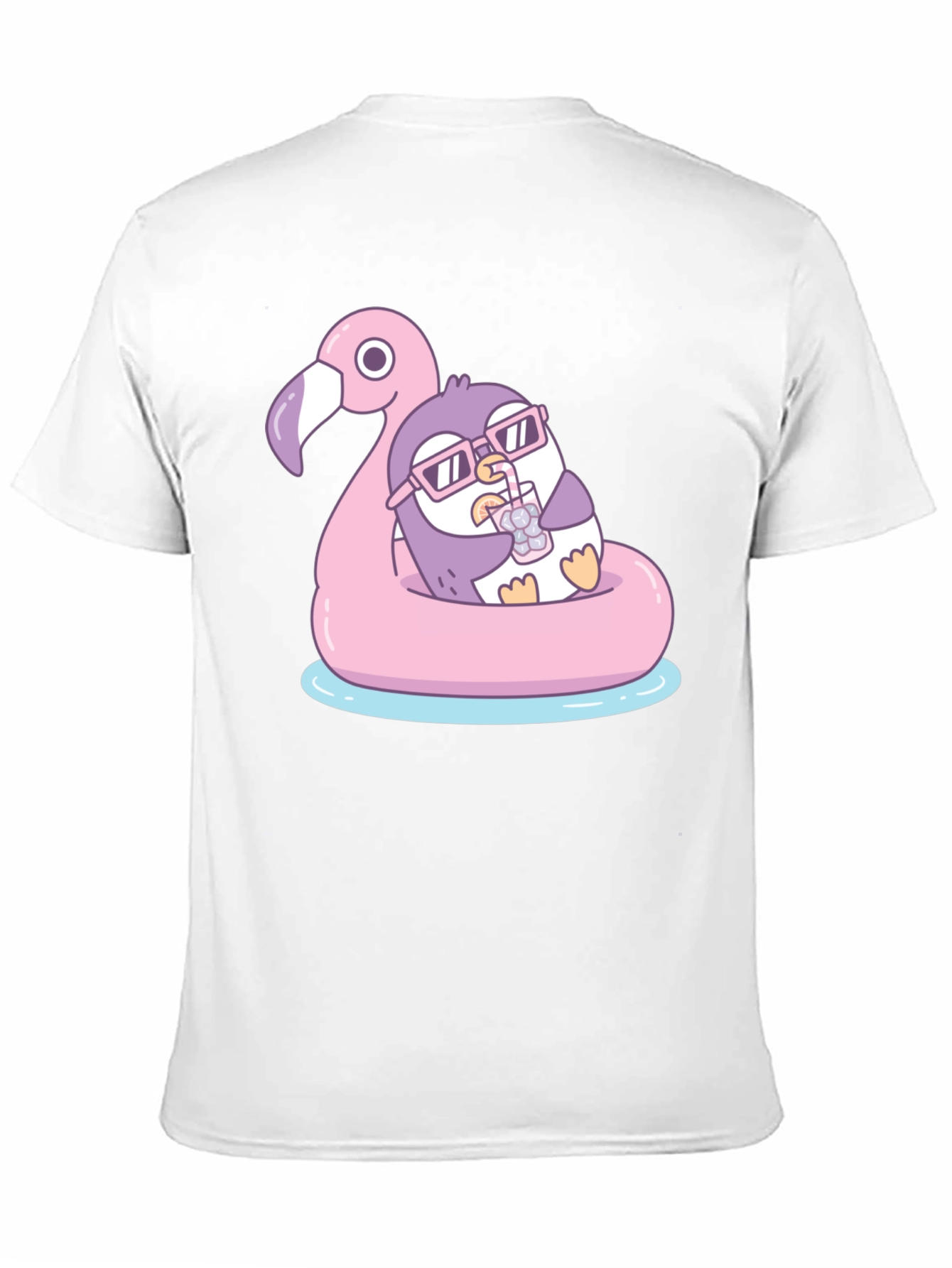 Penguin on Flamingo Float T-Shirt