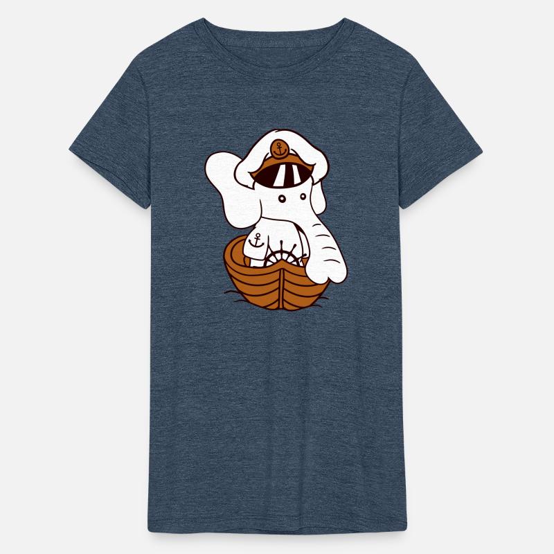 Funny Little Elephant Boat Captain Cute Sweet Fun