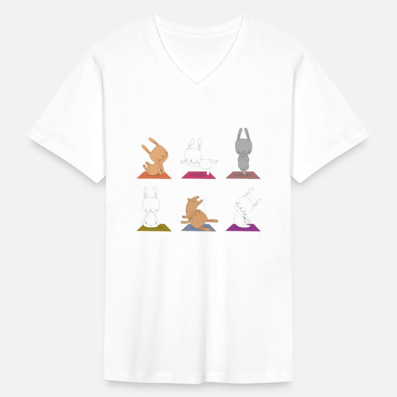 Funny Rabbits In Yoga Poses On Meditation Mats