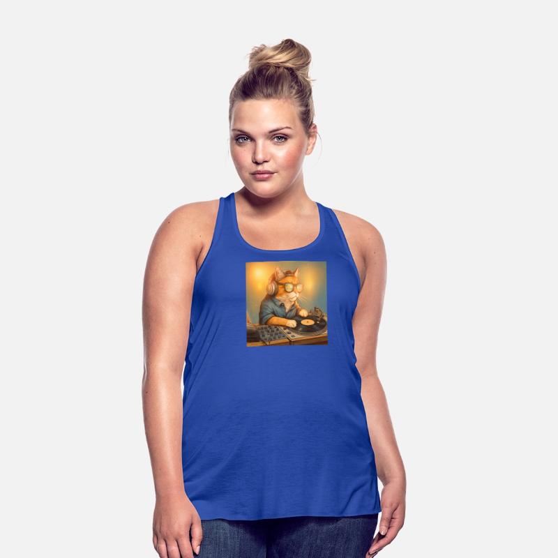 Funny Vintage Cat DJ Tropical Beach Gift