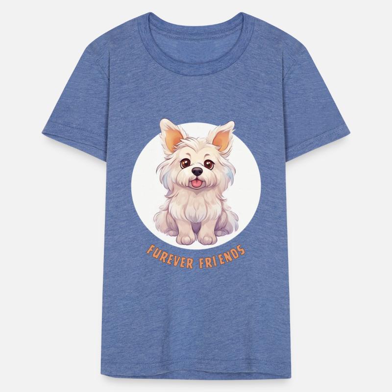 Furry Dog with Brown Eyes and Tongue Out