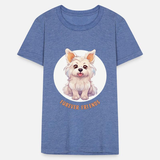 Furry Dog with Brown Eyes and Tongue Out