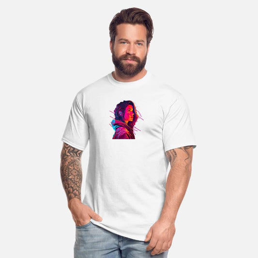 Futuristic colorful Cyber Girl