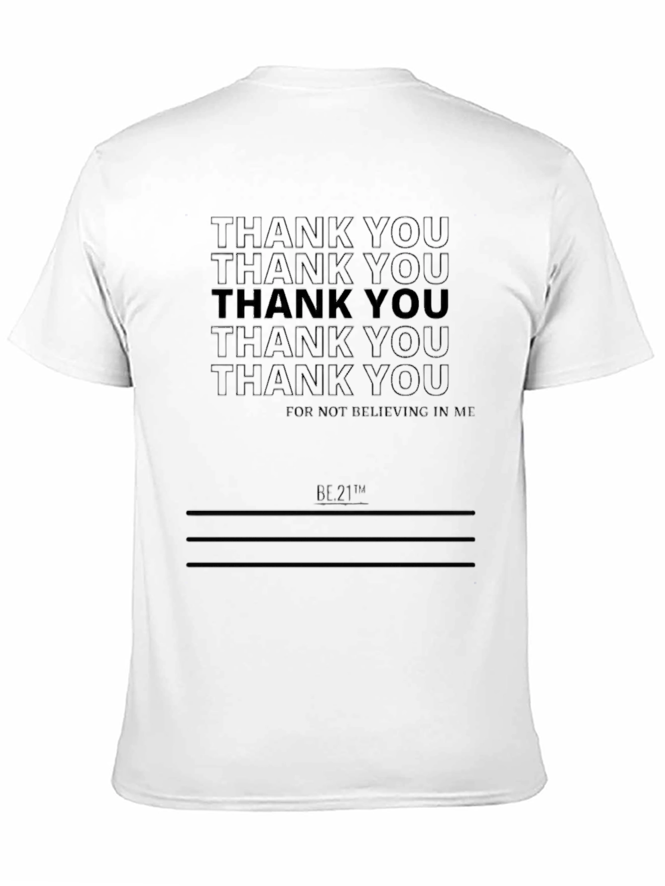 Thank You Graphic Print Black T-Shirt