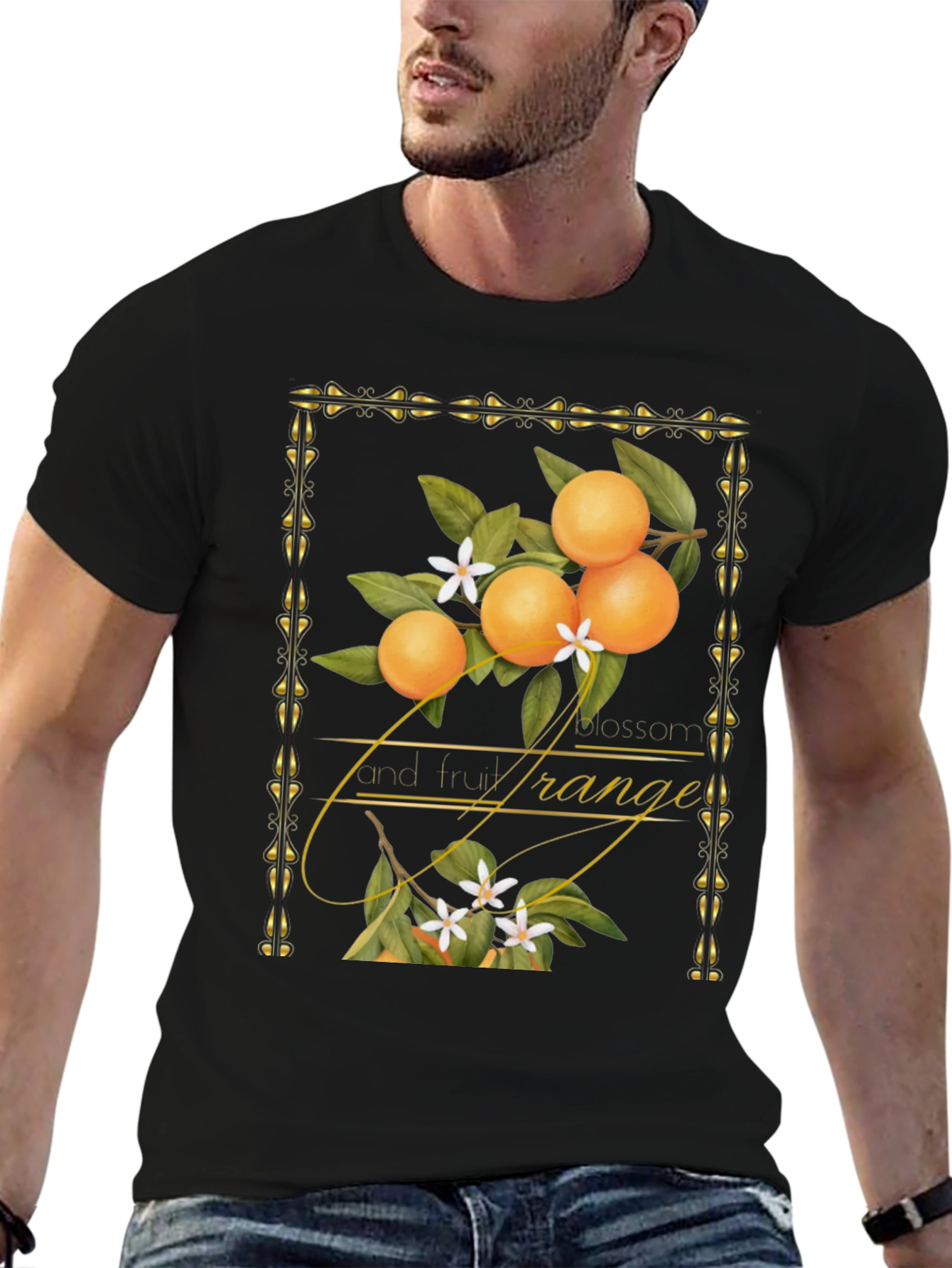 Orange Blossom & Fruit Graphic T-Shirt