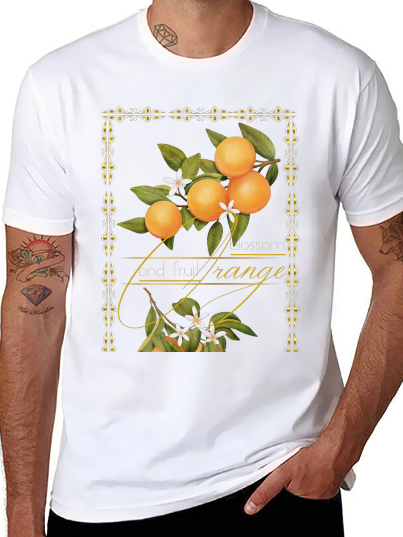 Orange Blossom & Fruit Graphic T-Shirt
