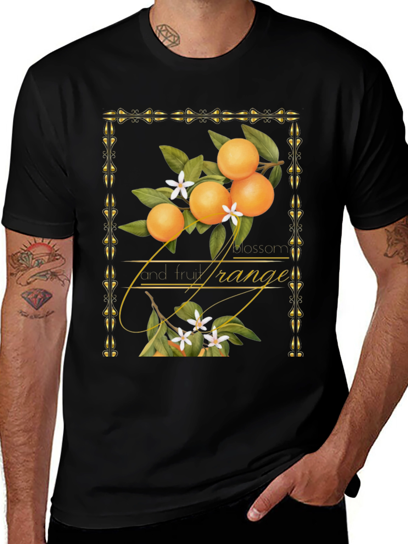 Orange Blossom & Fruit Graphic T-Shirt
