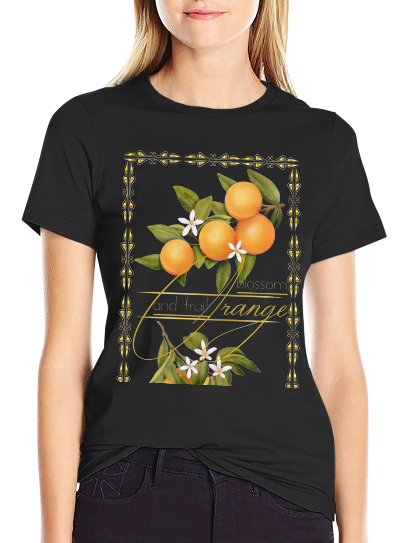Orange Blossom & Fruit Graphic T-Shirt