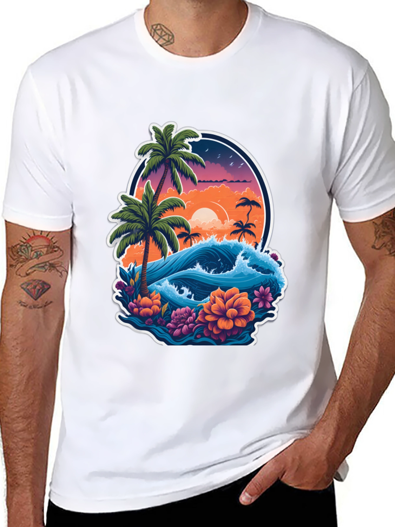 Tropical Paradise Graphic Tee - Island Vibes T-Shirt